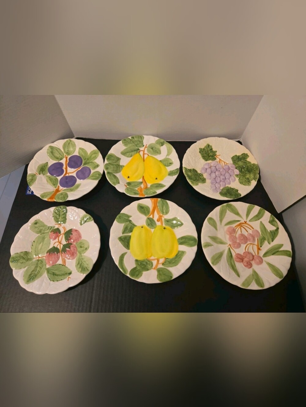Vintage Fruit Du Joir Decrotive Plates. Wall Decor Lot Of 6